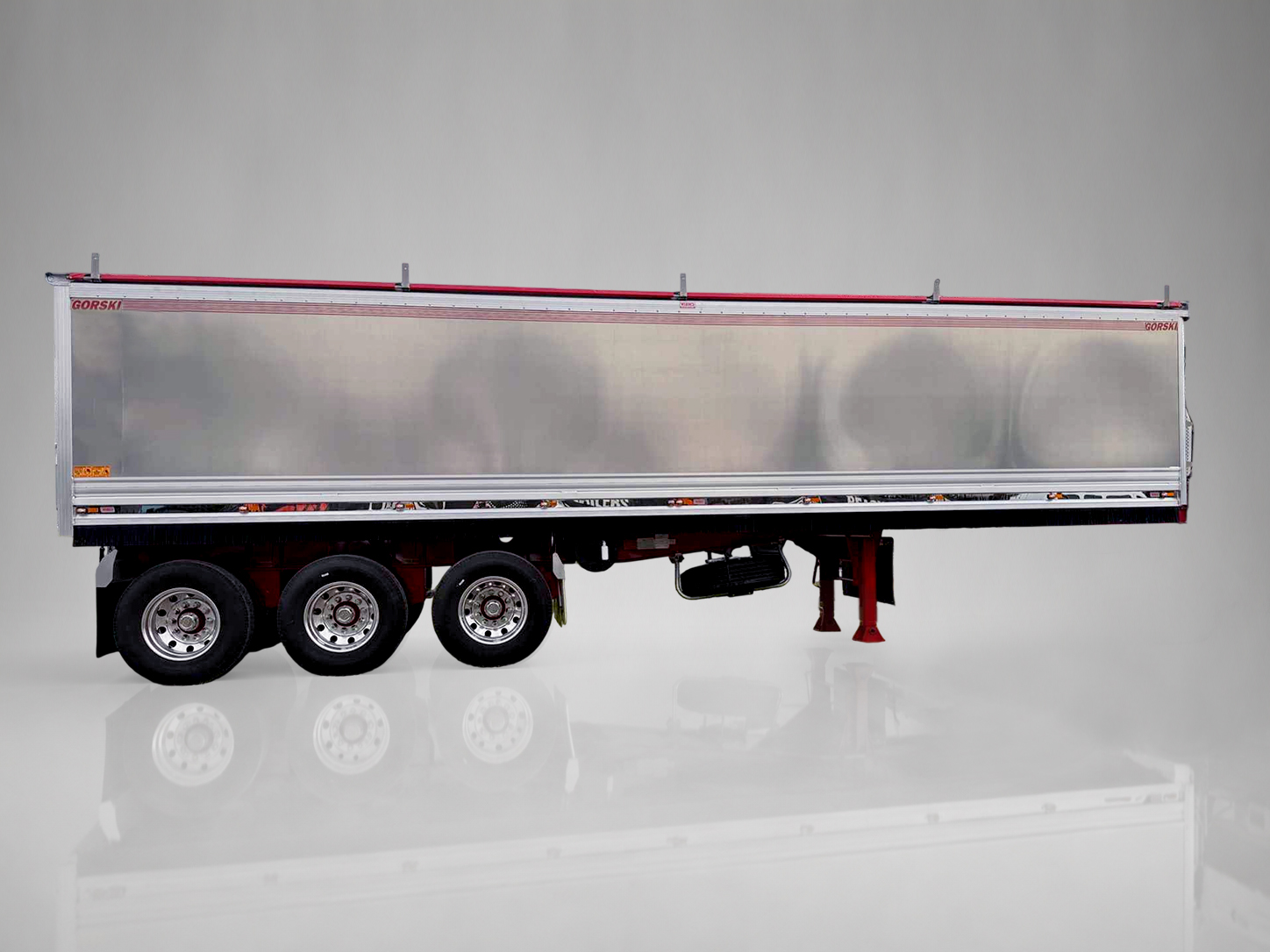 25R046 — Gorski Aluminium 3 Axle Semi Tipping Trailer Grain Spec Road Train